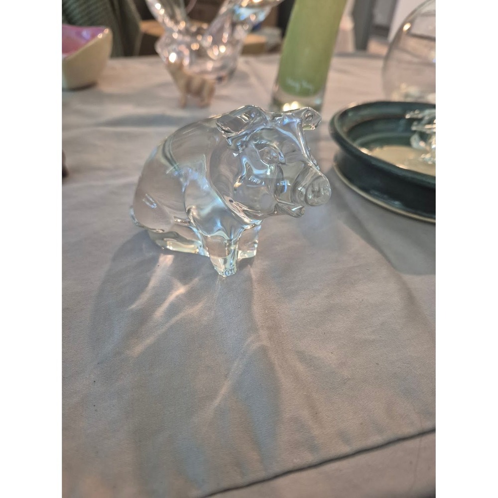Princess House Pets Figurine Pig Clear 24% Lead Crystal Germany Excellent